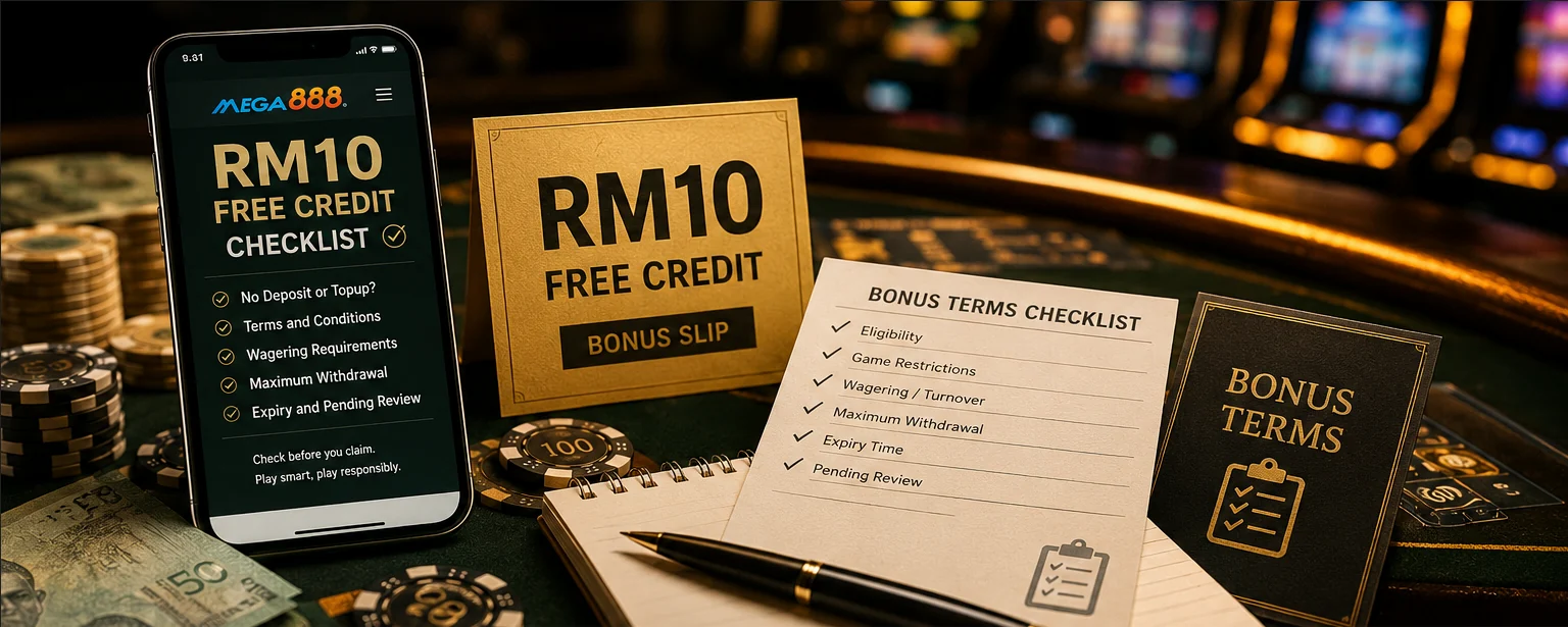 Mega888 free credit RM10 Malaysia claim checklist